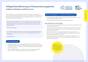 Cover des Leitfadens für das Mentoring Programm