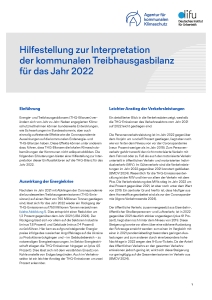 Cover der Publikation „Hilfestellung zur Interpretation der kommunalen Treibhausgasbilanz für das Jahr 2022"
