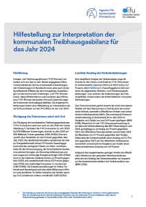 Cover der Publikation „Hilfestellung zur Interpretation der kommunalen Treibhausgasbilanz für das Jahr 2024"